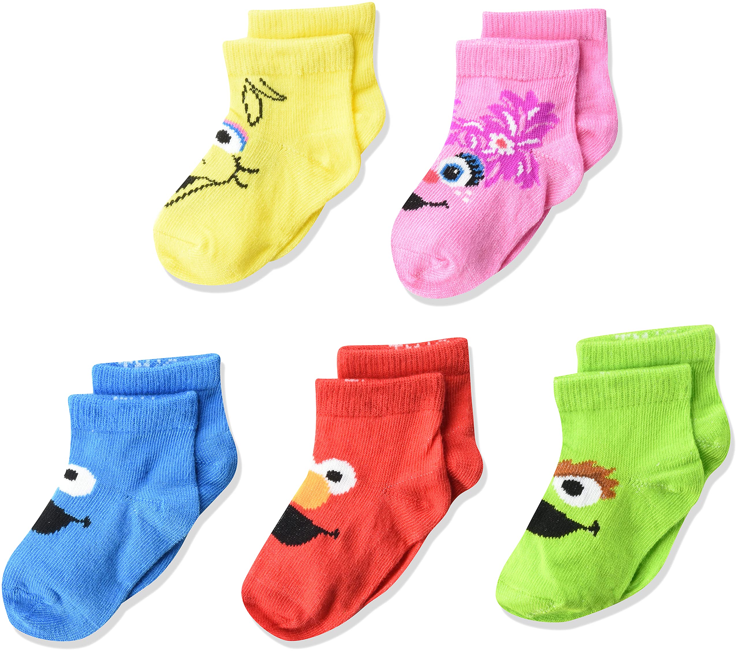 Sesame Street unisex-baby Sesame Street 5 Pack Shorty Socks Casual Sock