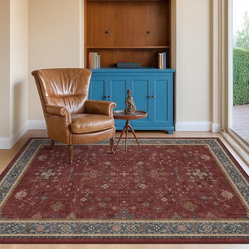 Miniatura 37 de Alfombra de Pasillo de Baño Lavable Oushak 2x5 - Floral Pastel Bohemio Ecléctico, Alfombra Pequeña Antideslizante de Pelo Bajo Resistente a Manchas