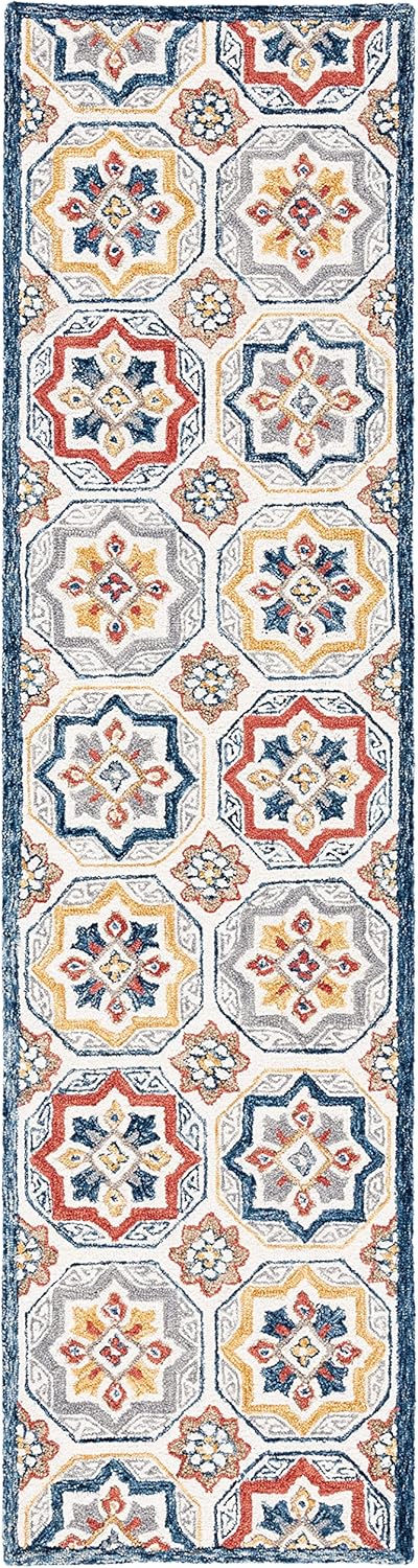 SAFAVIEH Metro Collection Runner Rug - 2'3" x 9', Beige & Ivory, Handmade Wool, Ideal for High Traffic Areas in Living Room, Bedroom (MET117B)