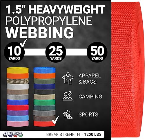 Vista 13 de Strapworks Correa de polipropileno pesado: correas de polietileno resistentes para reparación de equipos de bricolaje al aire libre, 1.5 pulgadas
