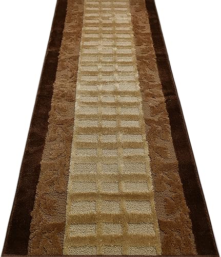 Miniatura 22 de Tapete de pasillo de corte personalizado, antideslizante, 66 cm. / 26 pulgadas de ancho x tu elección de largo. Pergamino verde,Antracita a