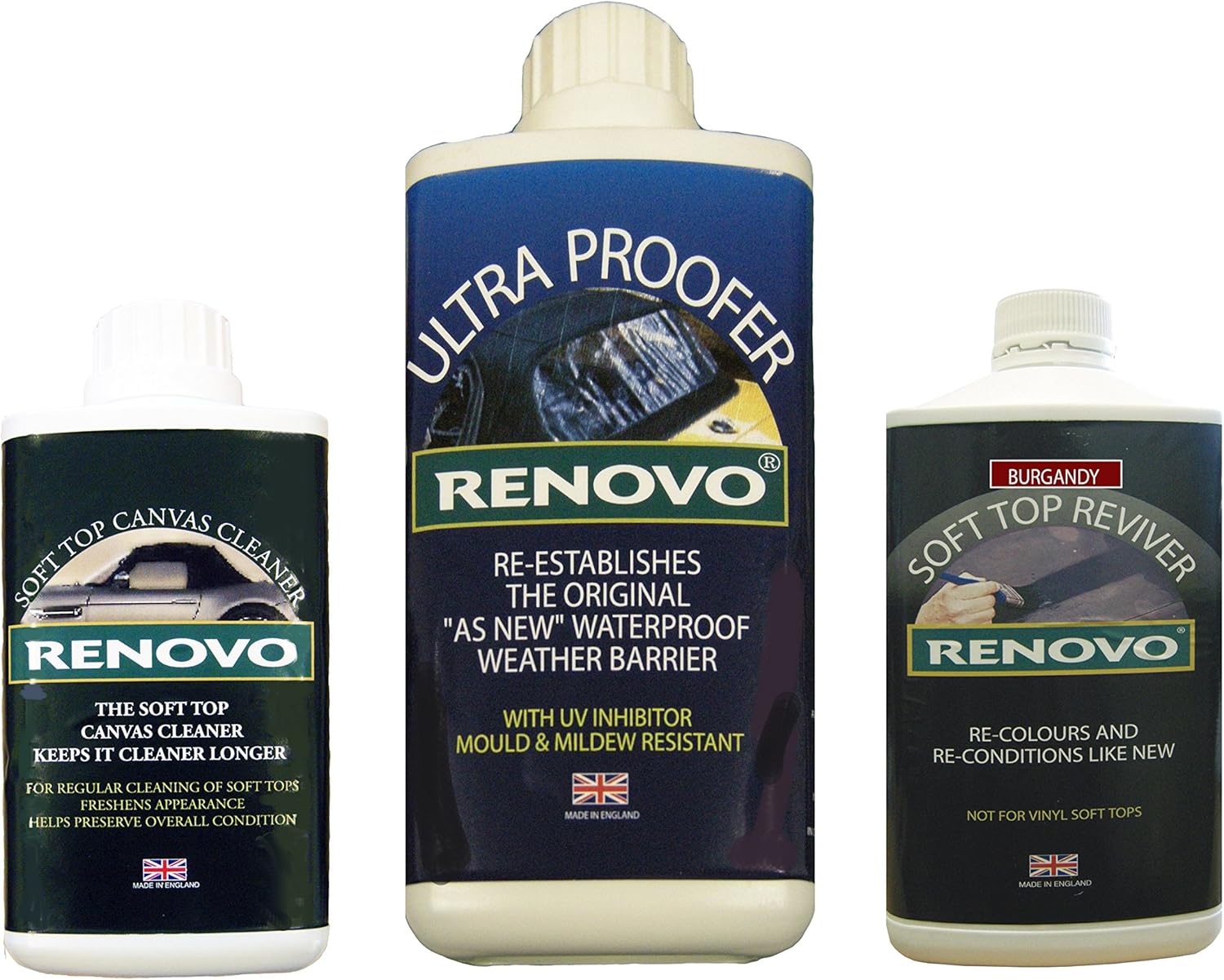 Renovo RENKIT10 Triple Cleaning Kit includes Soft Top Reviver/Soft Top