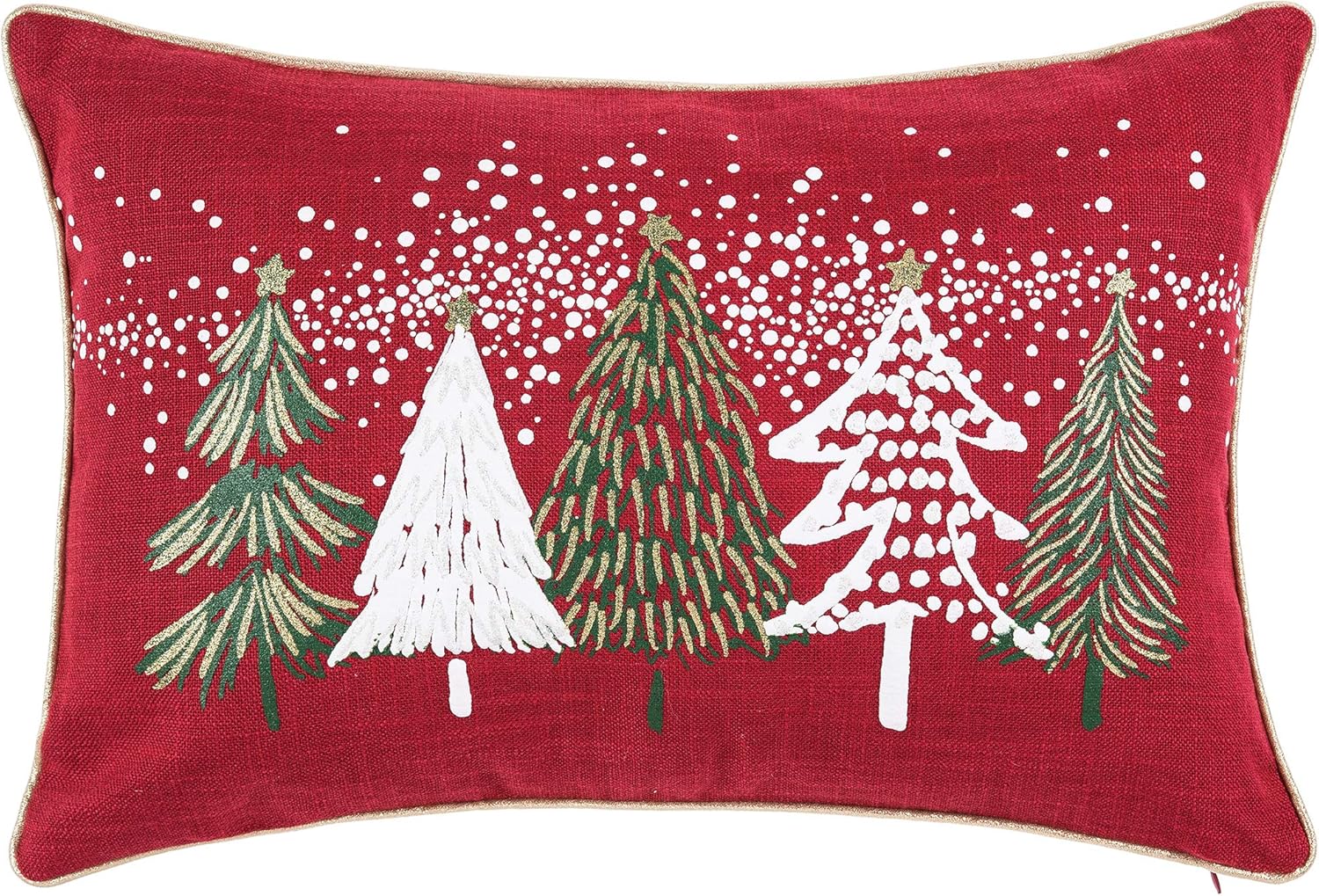 C&F Home Snowy Trees Embellished Christmas Cotton Blend Accent Throw Pillow 13" x 20" Xmas Festive Winter Holidays Snowflakes Home Living Room Chair Couch Sofa Bed Bedroom Decor Decoration 13" x 20"