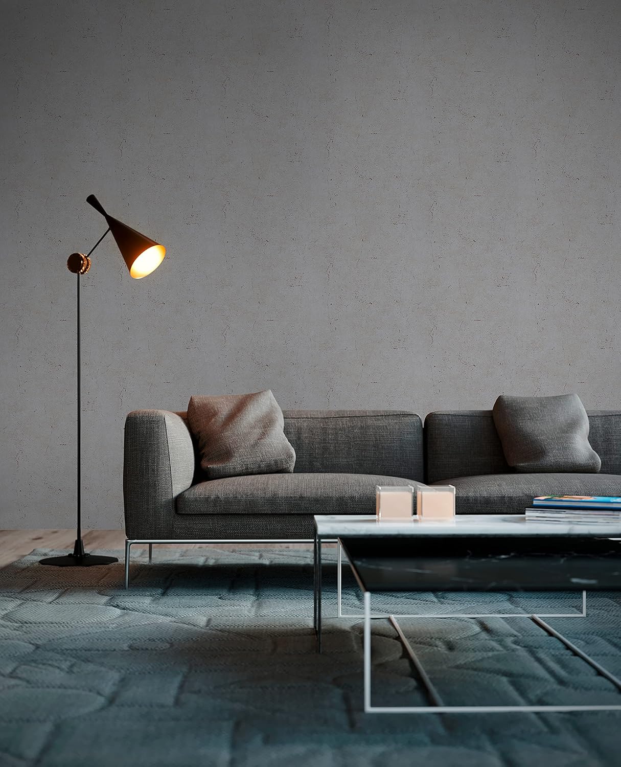 A.S. Création Wallpaper Monochrome - Grey - Solid Color Wallpaper 395.99in x 20.87in Made in Germany - 369116
