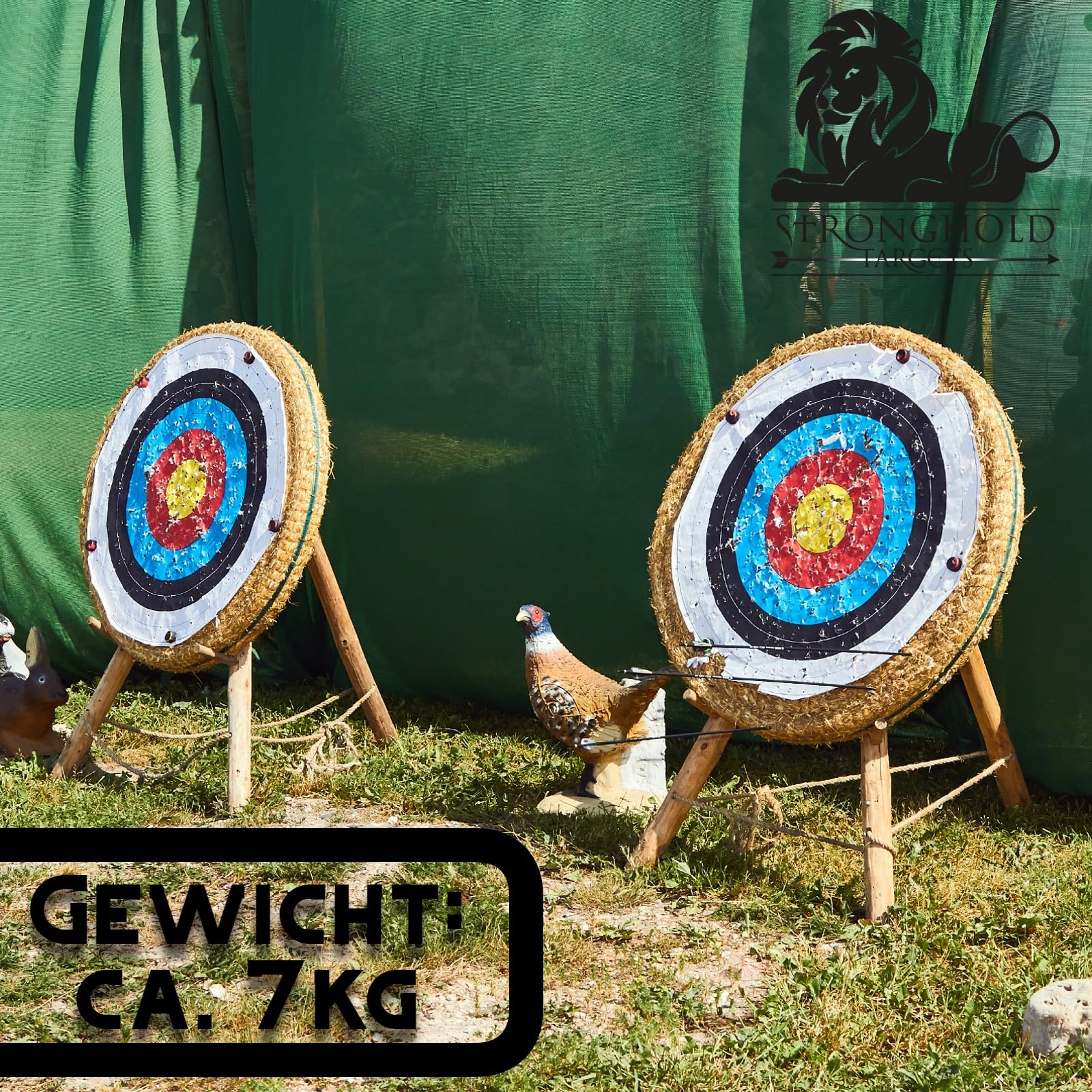 Stronghold Pfeilfangnetz, grün, 4m breit x 2,9m | Professional, hoch Fangnetz für Pfeil und Bogen Zielscheibe Pfeilfangmatte
