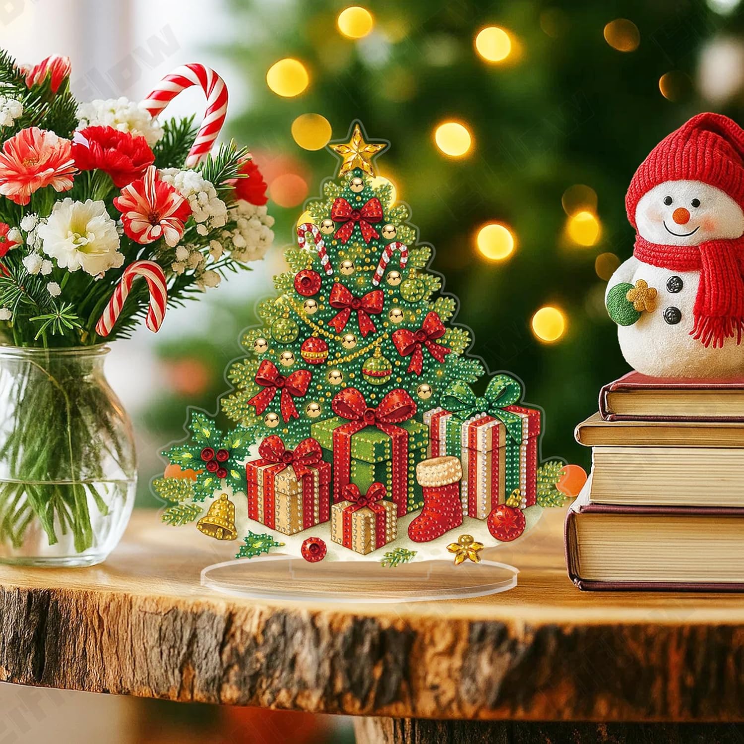 Eiflow クリスマス ダイヤモンドアート 卓上キット 大人用 DIY デスクトップ ダイヤモンドアート ペインティング スタンド