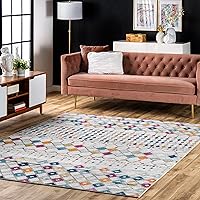 Vista 89 de nuLOOM 2x8 Alfombra de Área Blythe Marroquí, Negro y Blanco, Diseño Bohemio Desvanecido, Resistente a Manchas, Para Dormitorio, Comedor, Sala