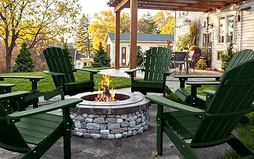 Miniatura 2 de YEFU Sillas Adirondack de plástico resistentes a la intemperie, sillas de patio de 5 pasos de fácil instalación, se ven exactamente como madera