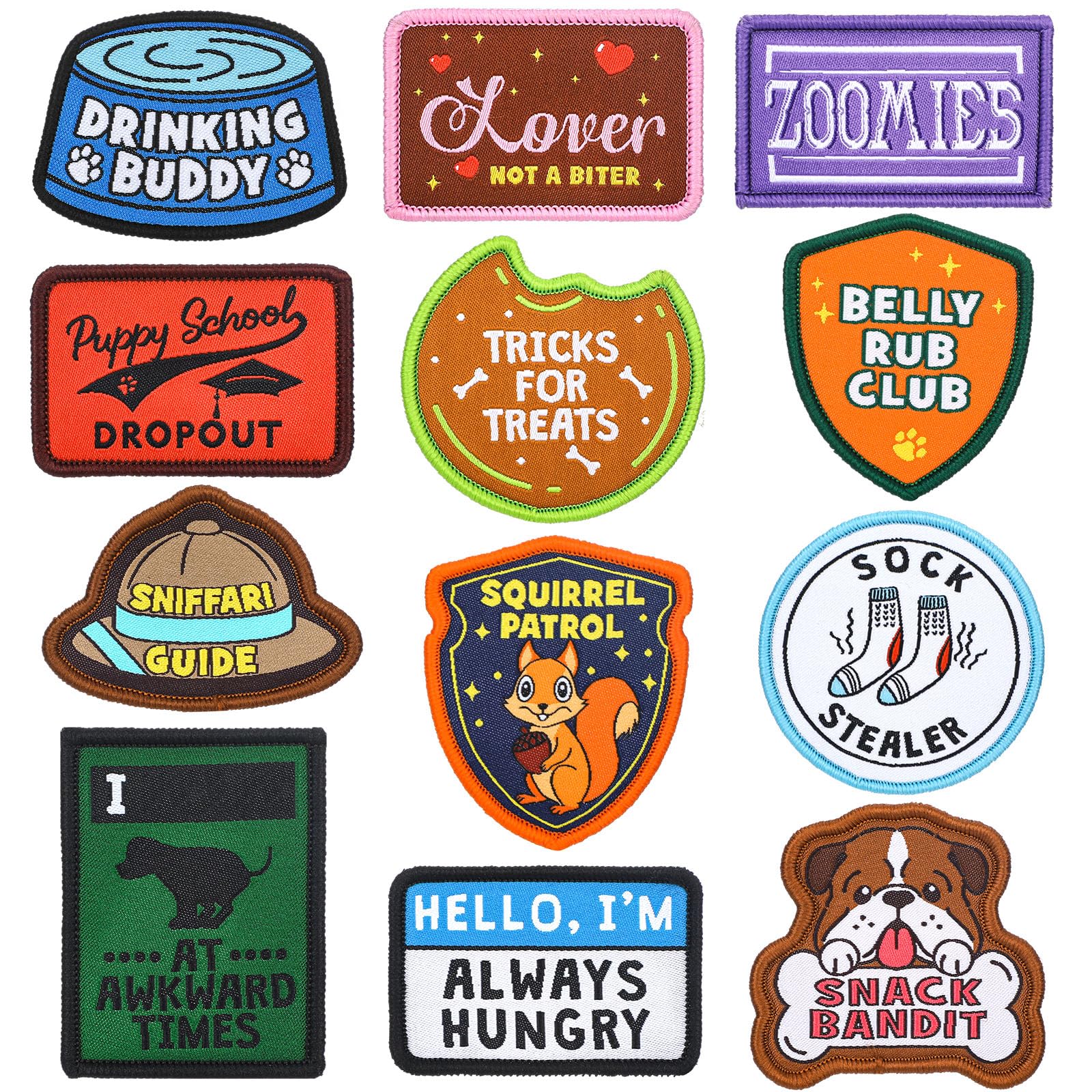 6-Piece Funny Morale Patches With Hook & Loop - Cute Tactical Patches For Backpacks & Jackets