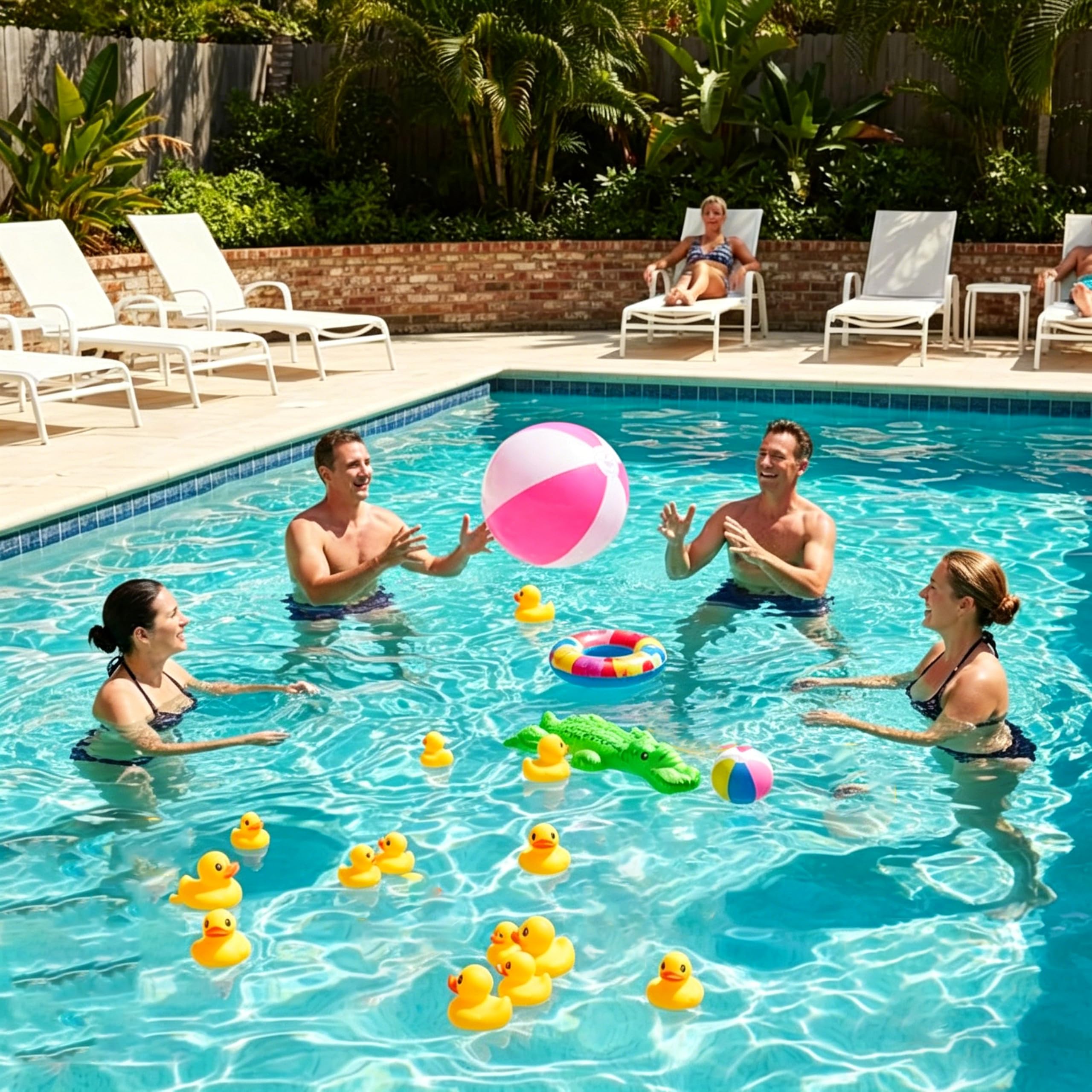 40,6 cm große Strandbälle, rosa und weiß, aufblasbare Strandbälle, PVC-Poolbälle für Erwachsene, Schwimmbälle, für Luau, Sommer, Wasserspiel, Zubehör, Geburtstag, Hochzeit, Partygeschenke