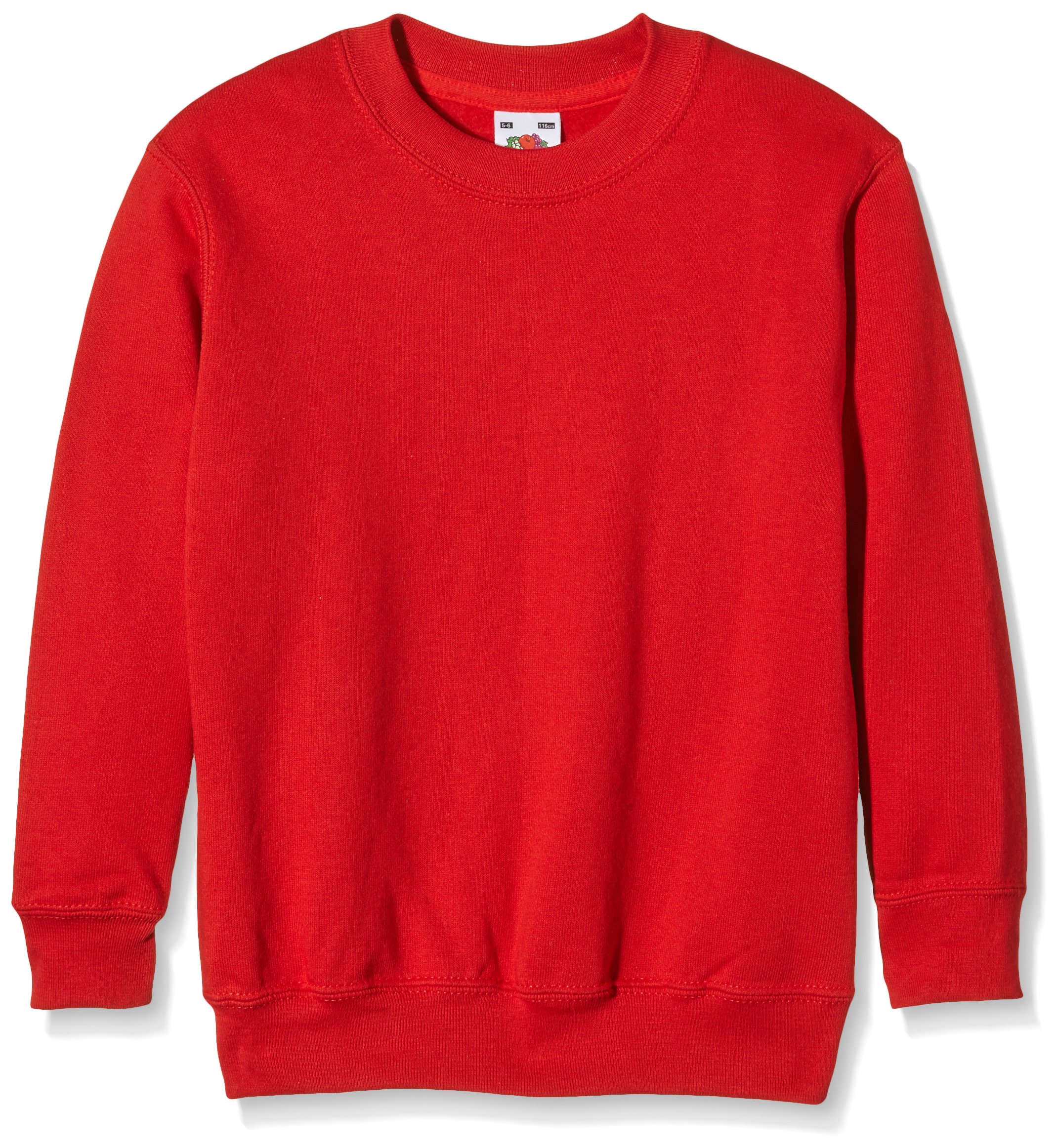 Fruit of the Loom Unisex Kids Set-In Classic Set-In Long Sleeve Sweater, Red (Rot - Rot), 9/11 years