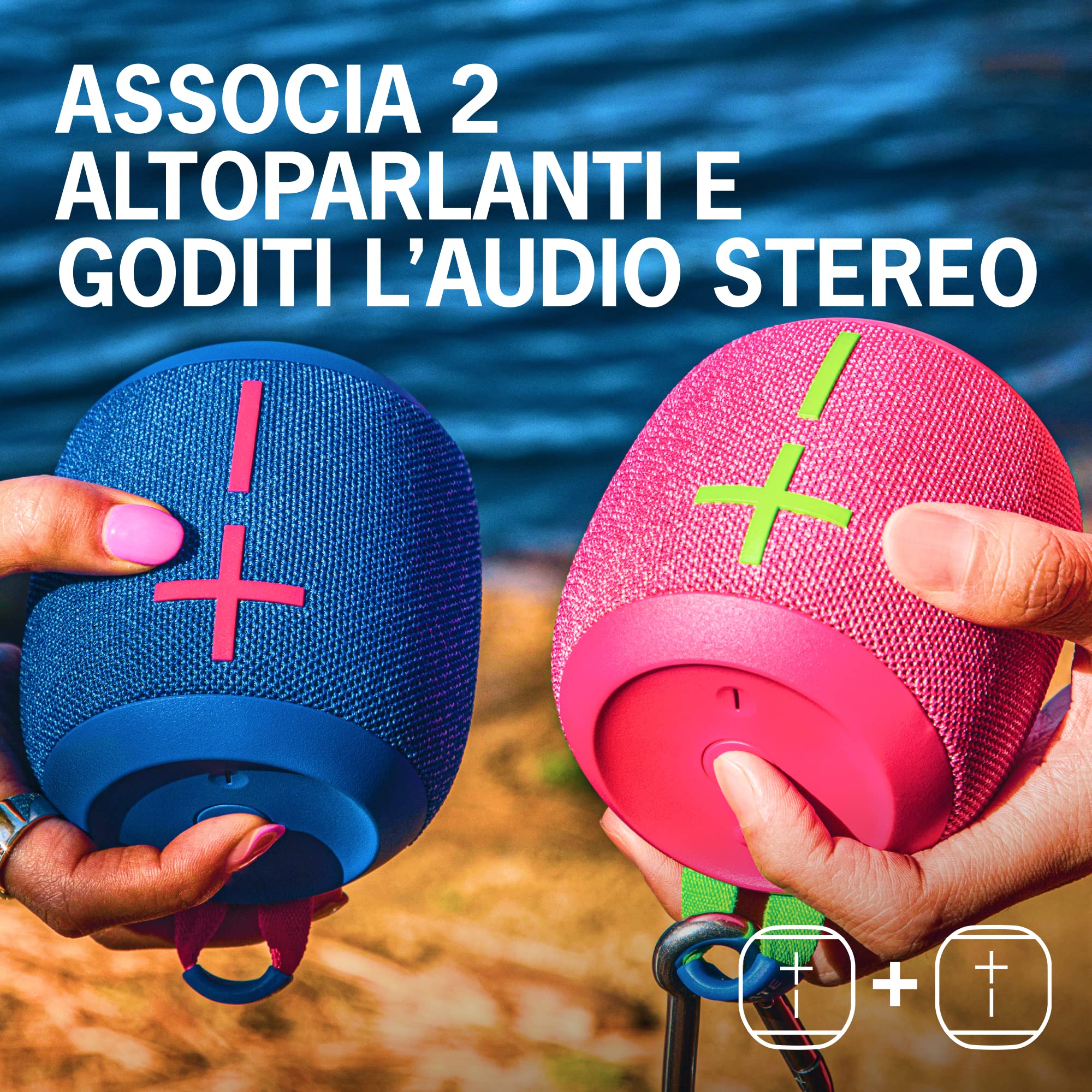 Ultimate Ears WONDERBOOM 3, Altoparlante Portatile Wireless Bluetooth, Suono a 360 Gradi con Bassi Profondi, Impermeabile, Antipolvere IP67, Galleggiante, Portata 40 m - Rosa