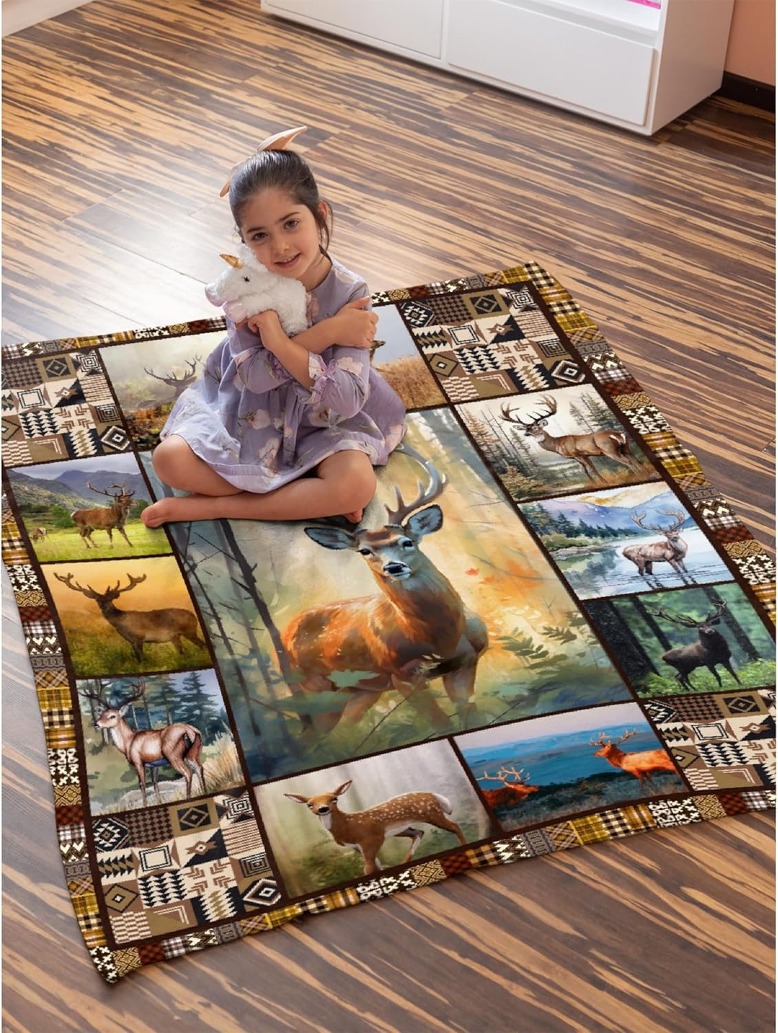 Deer Throw Blanket - Super Soft Cozy Fleece for Men, Women, Kids - Forest, Snow, Elk Theme - 50"X 40" - Perfect for Sofa, Bed, Camping - Image 7