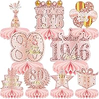 Vista 17 de 9 piezas de decoración de cumpleaños 60 para hombres y mujeres, centros de mesa de cumpleaños 60 para mesas, saludos a cumpleaños de 60 años