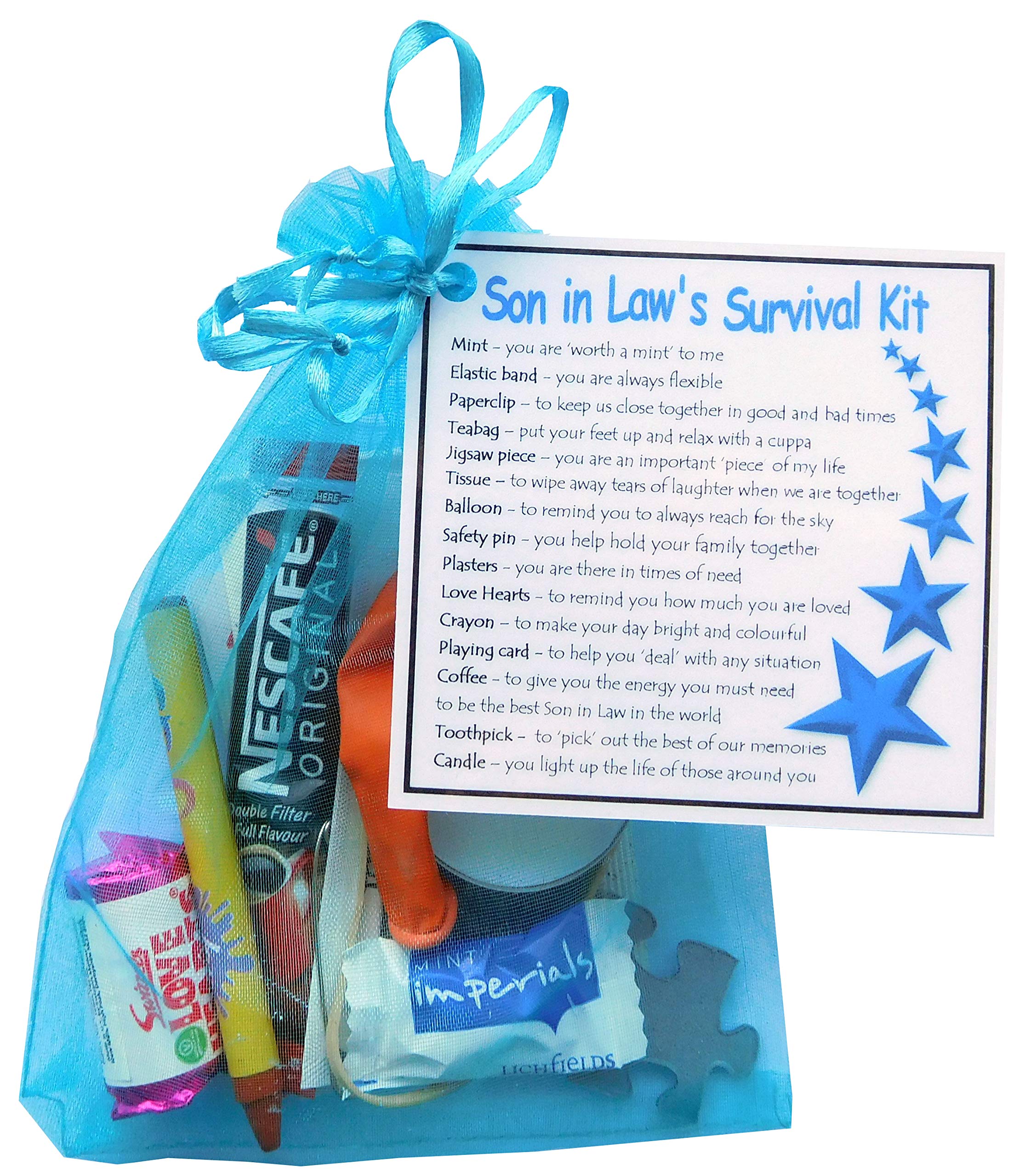 Smile Gifts Uk Blue Son In Law's Survival Kit Gift (Great Novelty Gift For Birthday Or Christmas) - Son In Law Gift, Gift For Son In Law, Son In Law Gifts, Daughter And Son In Law