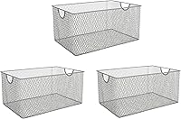 Vista 21 de YBM HOME Organizador de despensa de cocina, cesta de alambre para estantes, armarios, despensa, encimera, cesta de almacenamiento abierta de malla