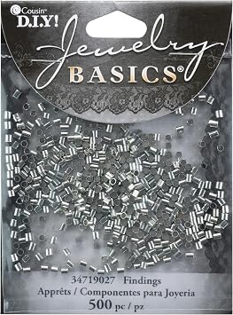 Cousin Jewelry Basics 500-Piece Crimp Tube, Silver, 2mm