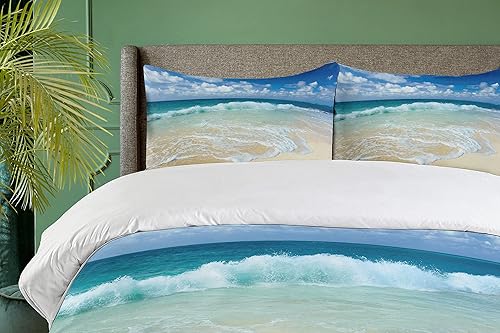 Miniatura 90 de Ambesonne Juego de funda de edredón de brújula, ilustración de mapa del mundo, marinero marítimo, equipo de vida monocromático, juego de ropa