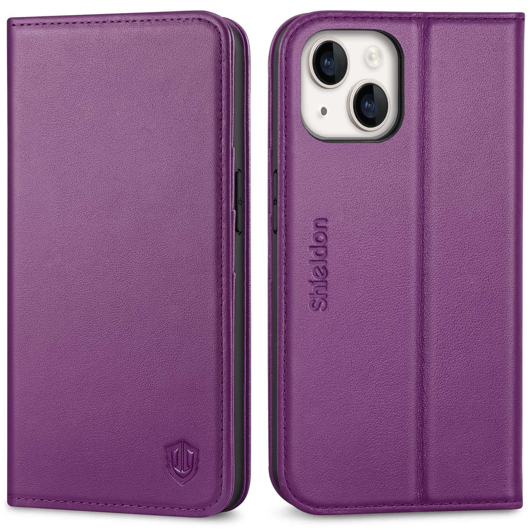 SHIELDON Wallet Case for iPhone 14 5G Purple