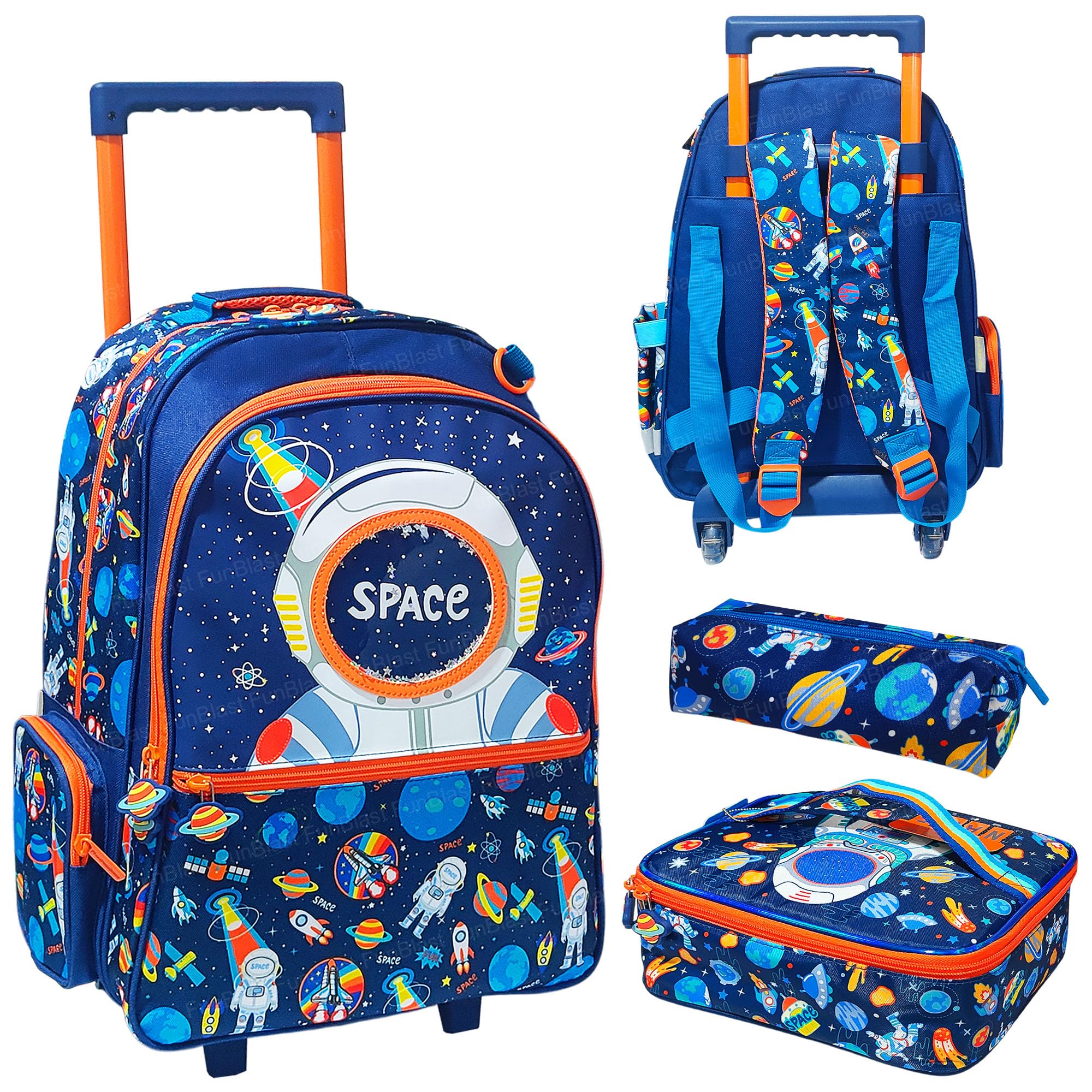 funblast Trolley School Bag for Kids - Unicorn Bagpack with Pencil Case & Lunch Bag, 16.5 Inch Lightweight & Spacious Backpack, Kawaii Bags for Middle and Elementary School, 3 PCS Set-picture-49