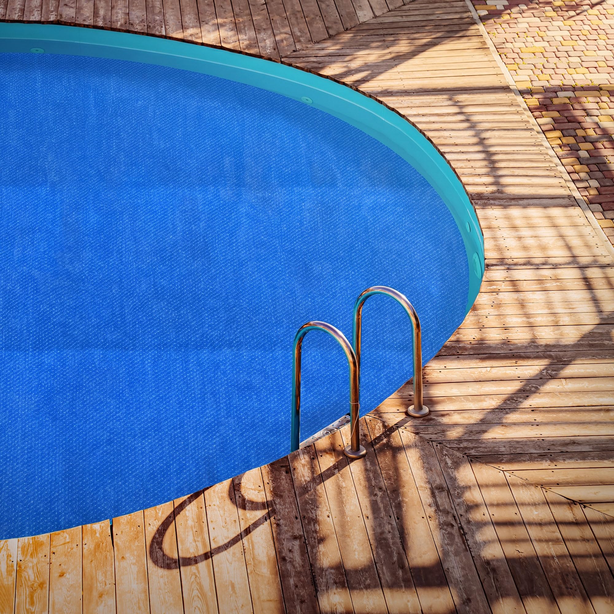 ECD Germany Bâche Solaire de Piscine Ronde Ø 366 cm Bleue, 120µm, Film à Bulles Découpable