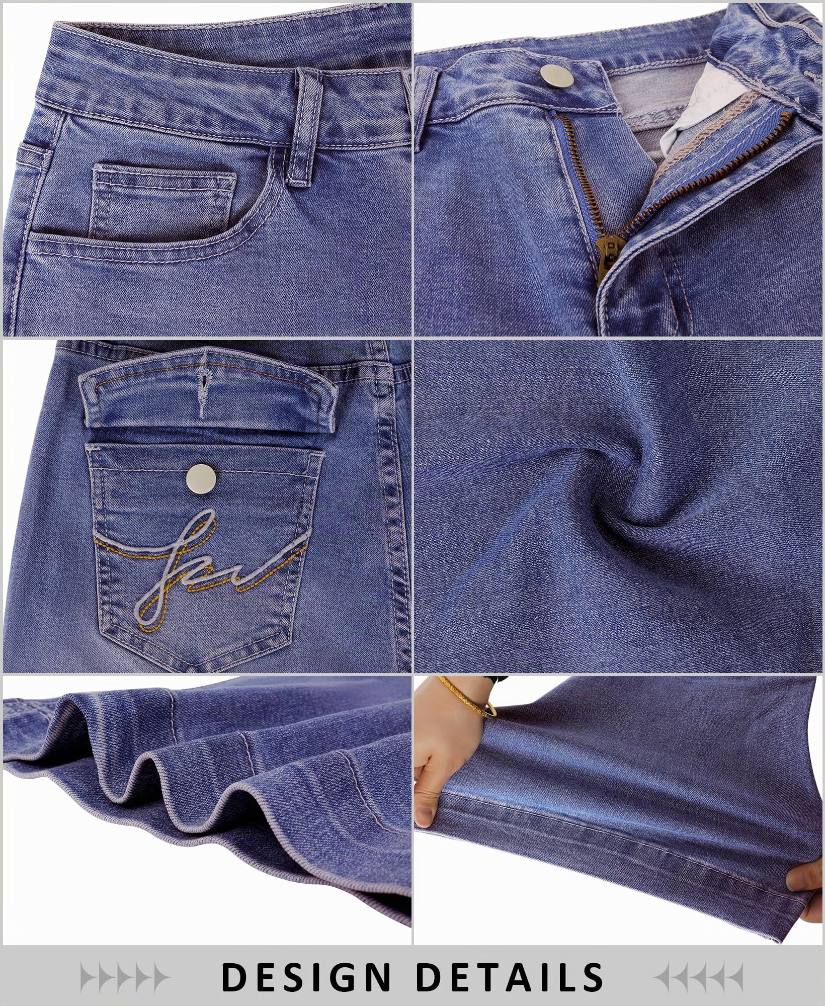 STARBILD Schlagjeans Damen High Waist – Flared Leg Bootcut Jeans mit Push-Up Effekt & Pattentaschen, Bequeme Stretch-Jeanshose für Freizeit & Ausgehen