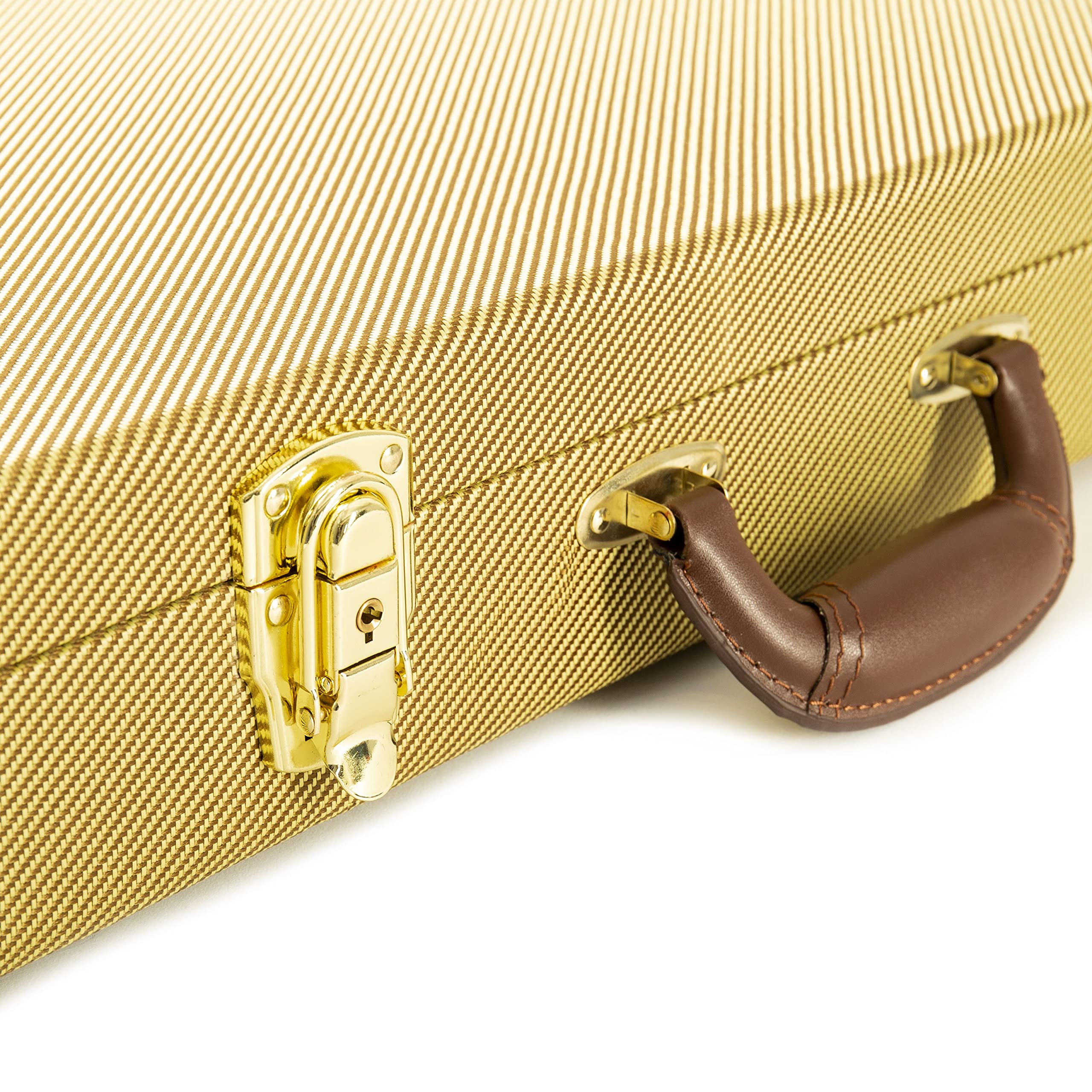 Fame Tweed Case Electric Bass, Robuster Formkoffer mit Tweed-Überzug, Holzkern, Plüsch-Innenfutter, Zubehörfach