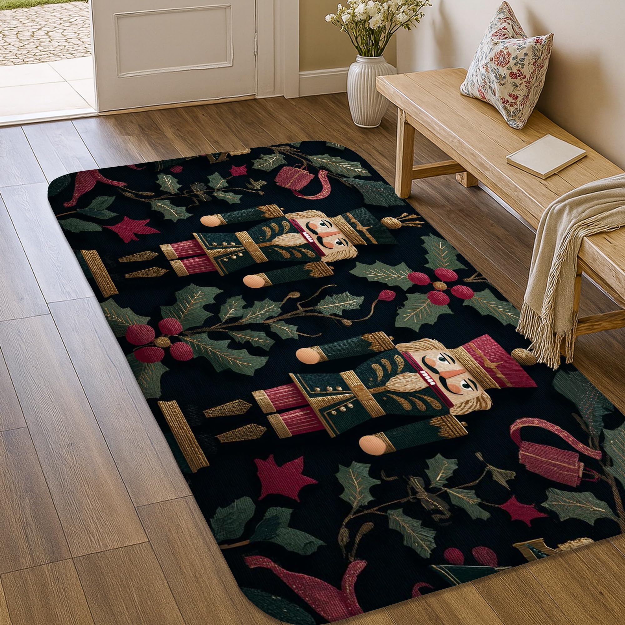 Tapis casse-noisette pour sublimer l'entrée de votre buanderie à Noël