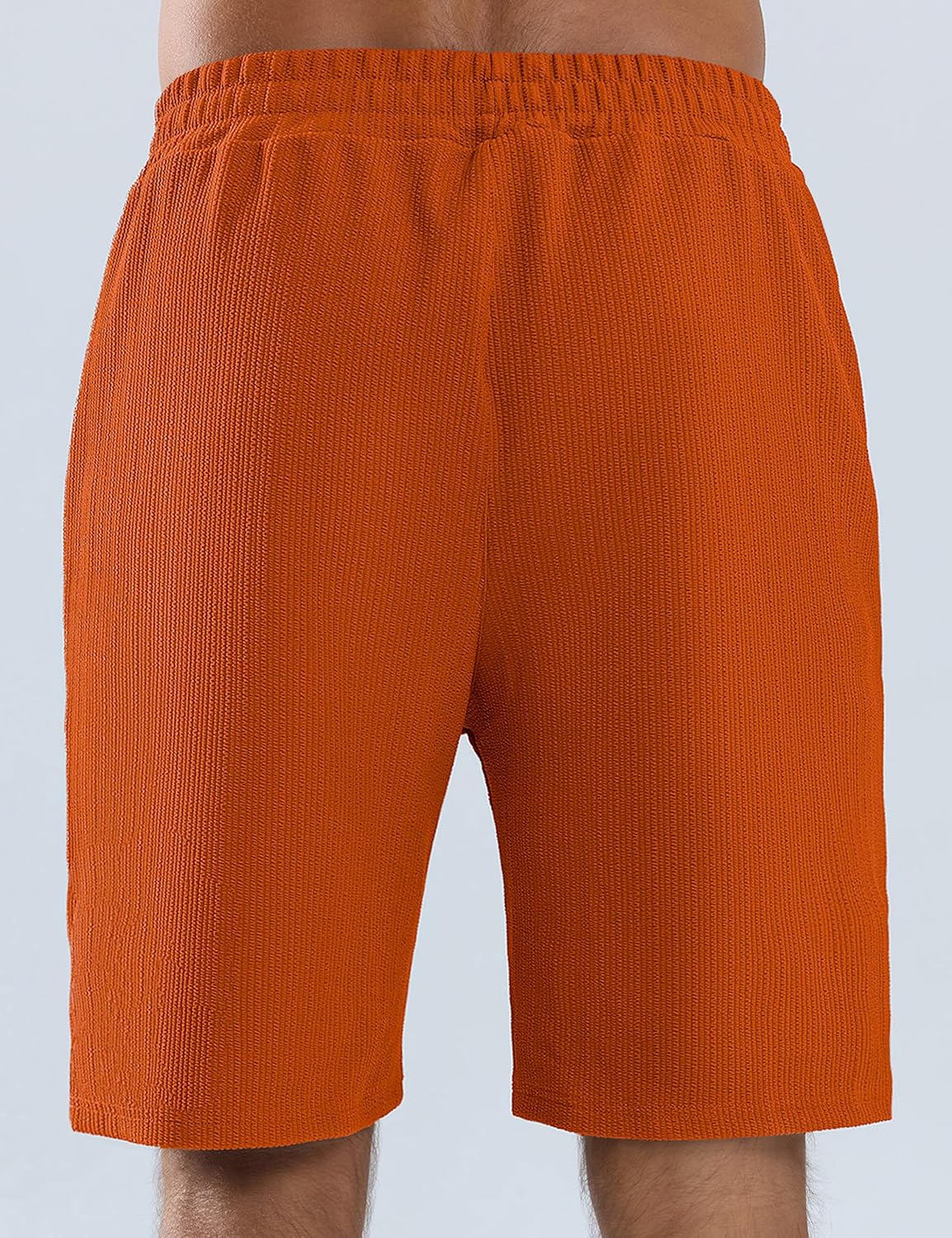 APTRO Men's Shorts Casual 9" Elastic Waist Drawstring Lounge Stretch Shorts with Zipper Pockets for Everyday Wear - Image 3