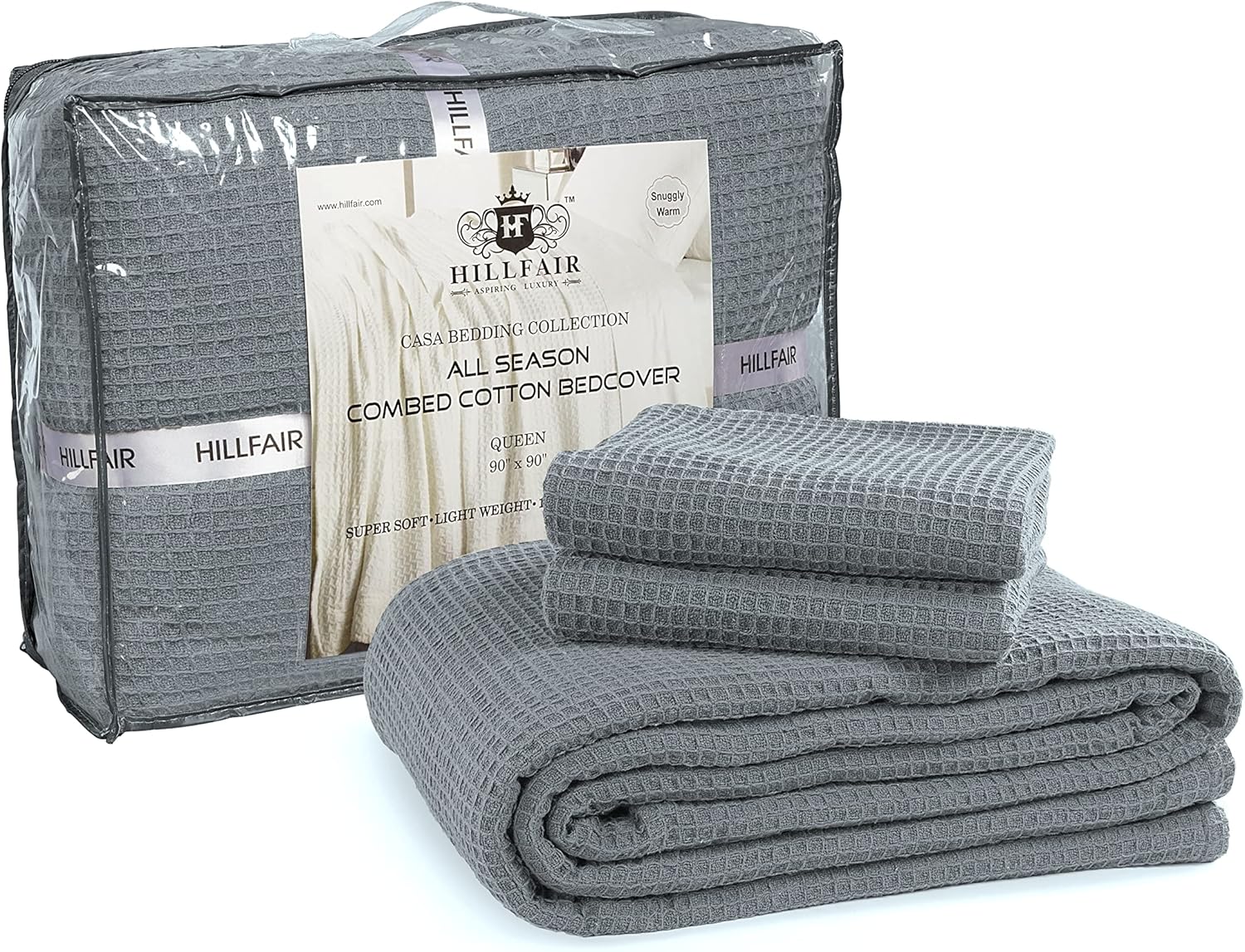 HILLFAIR 100 Cotton Blanket King Size Waffle Blanket
