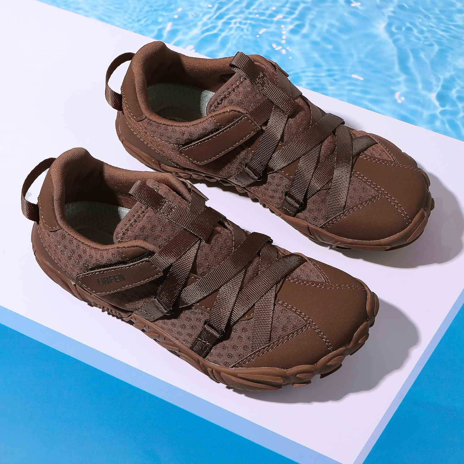 UBFEN Kids Barefoot Shoes Zero Drop Minimalist Sneakers Boys Girls - Lightweight Wide Toe Box Running School Shoes with Hook Loop