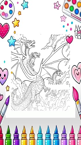 Wings of Fire Coloring Book: Dragon Drawing & Paint Game | Fantasy Art Pages – vue 4