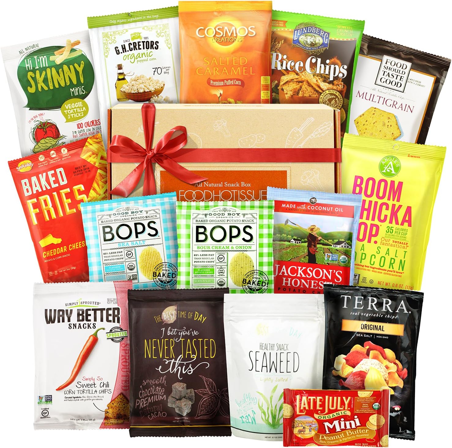 Non GMO Free Snacks Healthy Gift Box Premium Care Package Family Variety Bundle 15 ct