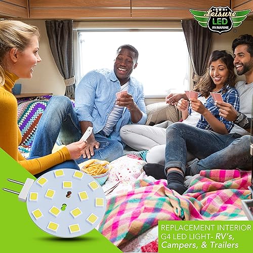 Miniatura 9 de Leisure LED 4 bombillas LED G4 JC con base bi-pin de 2 W, 12 V CC, 20 W-30 W, T3, bombilla halógena de repuesto para caravana, caravana, remolque,