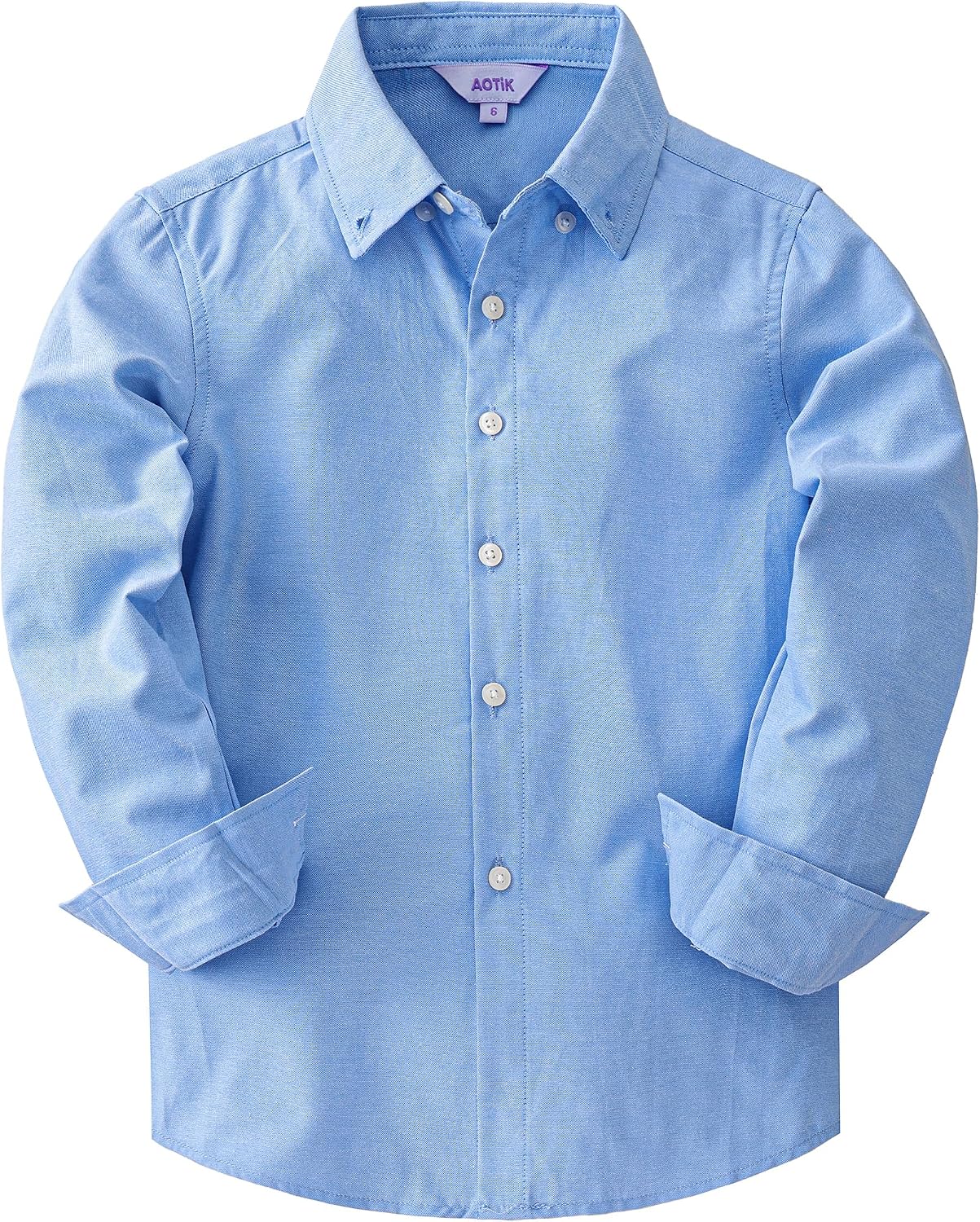 AOTIK Boys Button Down Shirt Long Sleeve Oxford Dress Shirts Kids Collared