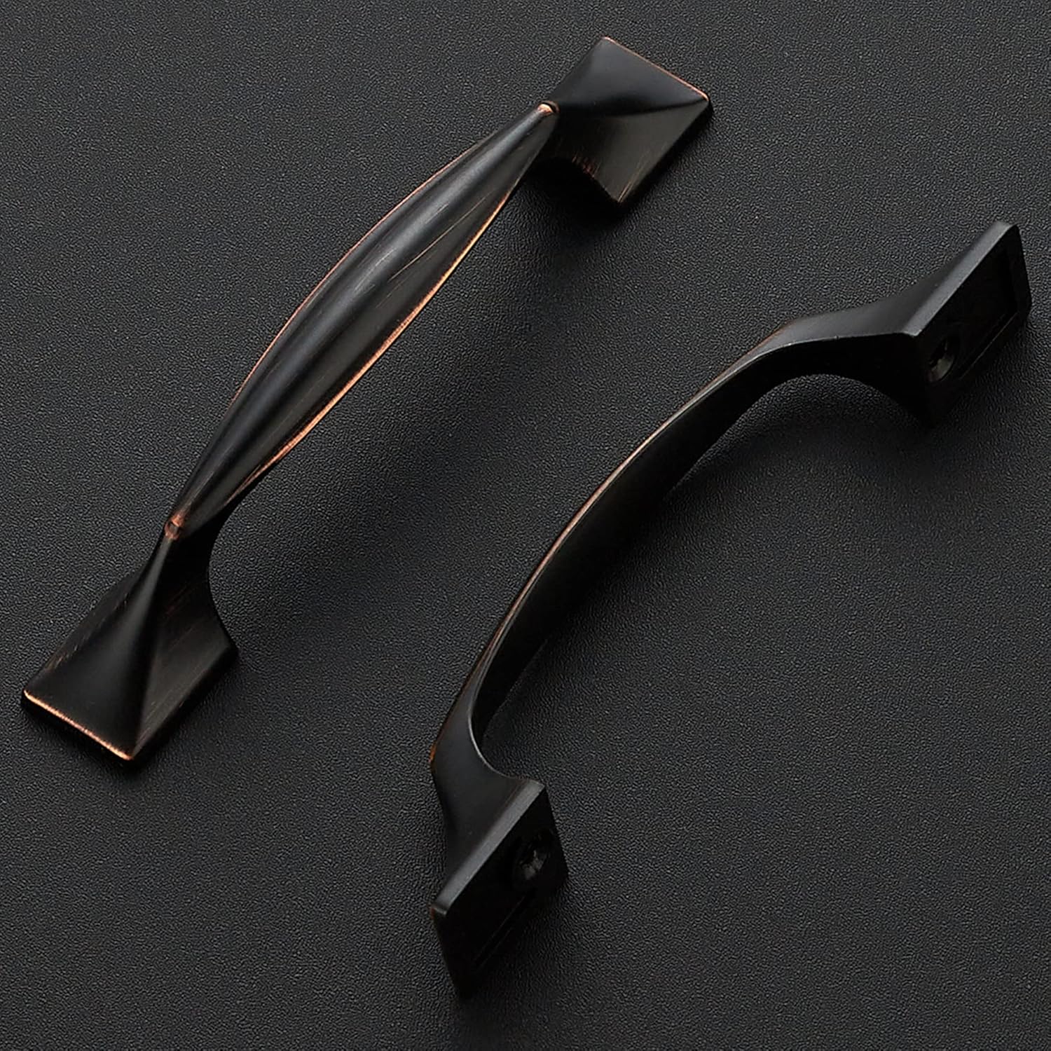 Ravinte 10 Pack Cabinet Handles Oil Rubbed Bronze Cabinet Pulls 3 Inch Kitchen Curved Drawer Handles for Kitchen Cupboard Arch Pulls Square Foot Dresser Come with Screwdriver