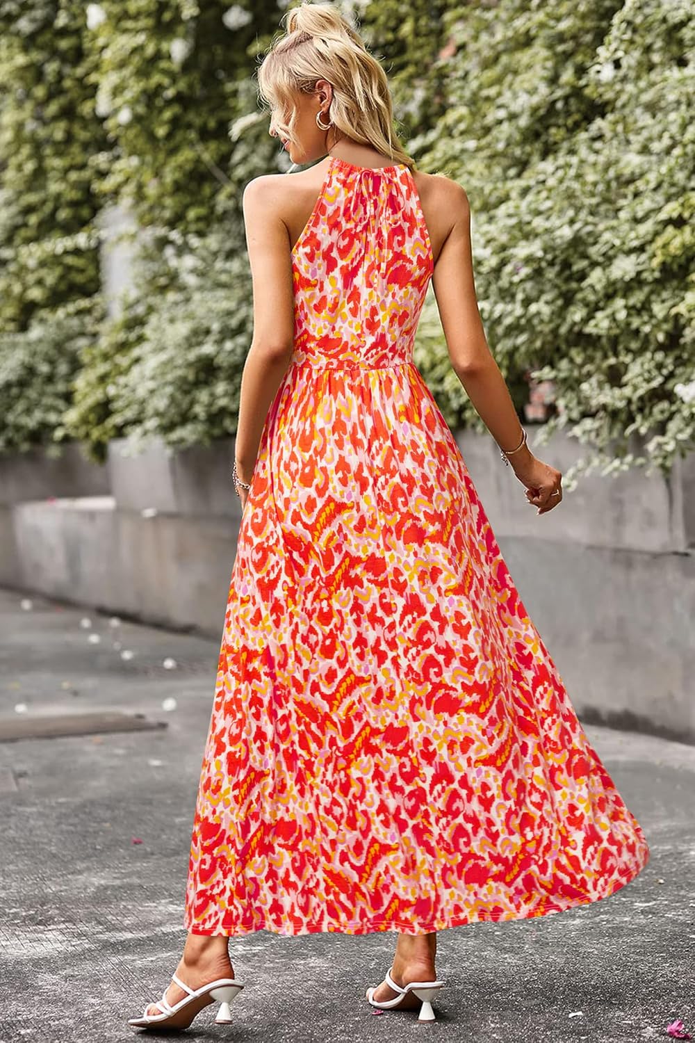 KILIG Women's Summer Floral Beach Flowy Split Maxi Long Dresses thumbnail