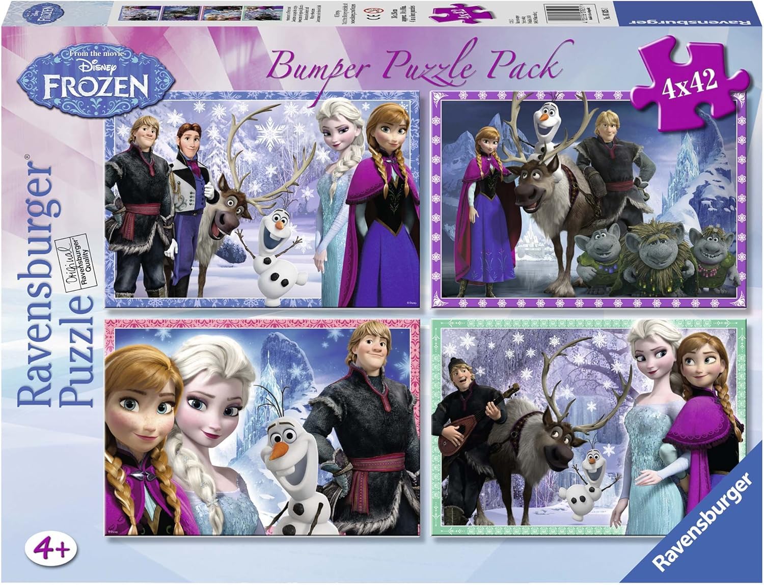 Ravensburger 70251 Frozen Bumper Pack, Four 42 Piece Puzzles, 36 x 26 cm Amazon.co.uk Toys