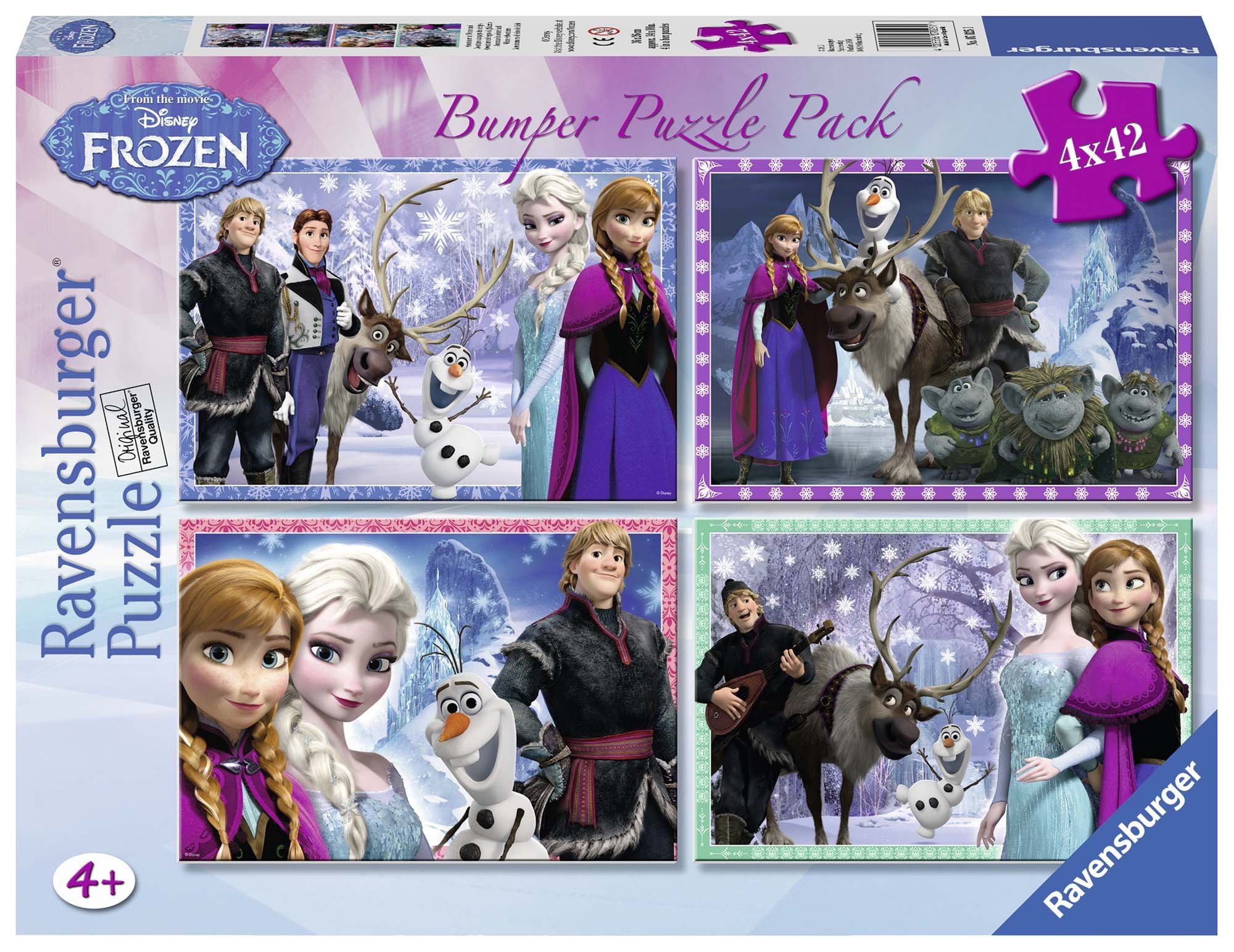 Ravensburger Frozen - Bumper Pack, Cuatro Rompecabezas de 42 Piezas, 36 x 26 cm 70251