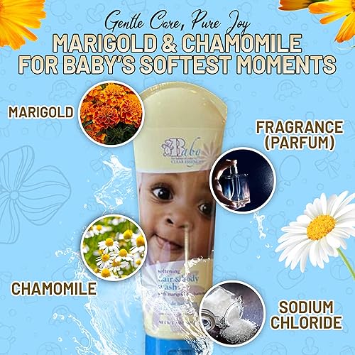 Miniatura 5 de Clear Essence Gel de baño suavizante para el cabello y el cuerpo con caléndula y manzanilla, cuidado de la piel del bebé, lavado de bebé sin
