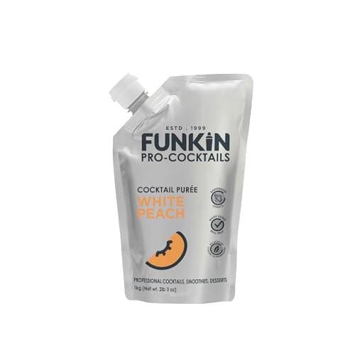 Funkin Pro Peach Puree for Cocktails Cooking & Baking Real Fruit Cocktail Ingredients 1kg Mixer