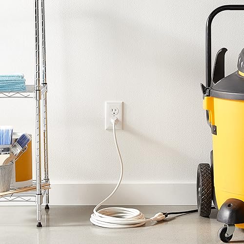 Miniatura 5 de Tienda Basics Cable de extensión, 20 pies, extensor de salida de 3 puntas, cable de extensión interior, 13 amperios, 125 V, blanco