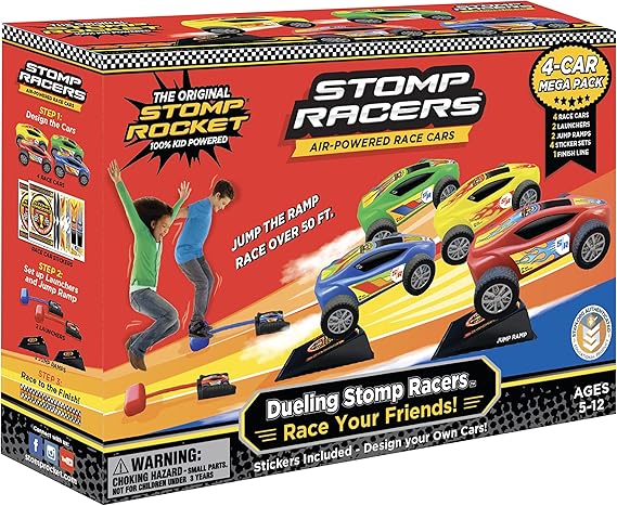 Amazon.com: Stomp Racers Air Powered Race Cars by Stomp Rocket, 4 Car ...