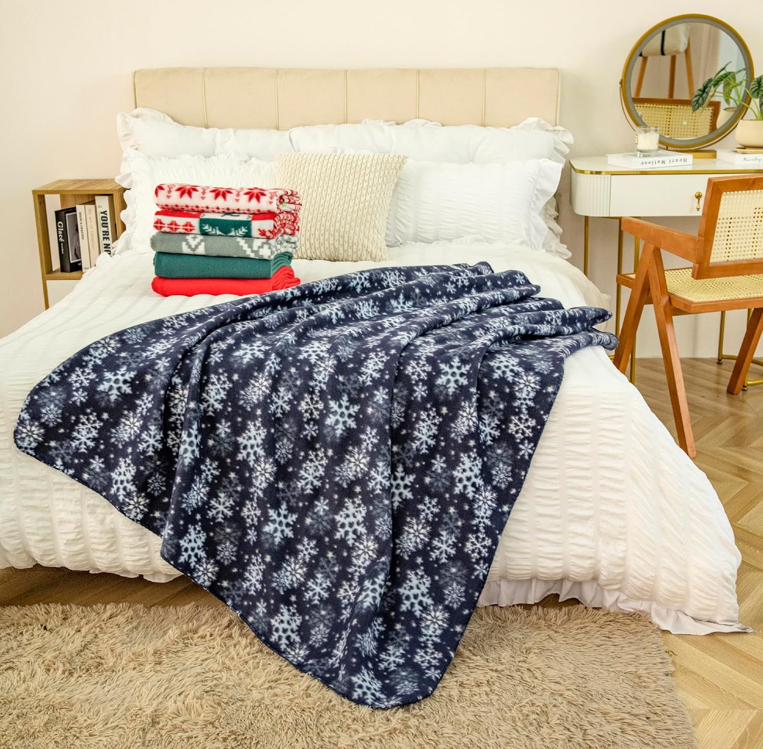 Fleece Throw Blankets Bulk Fleece Blankets for Christmas Wholesale Lightweight Warm Soft for Pet Bed Sofa Couch Office All Seasons Assorted 50x60 Inches Pack of 6 - Image 6