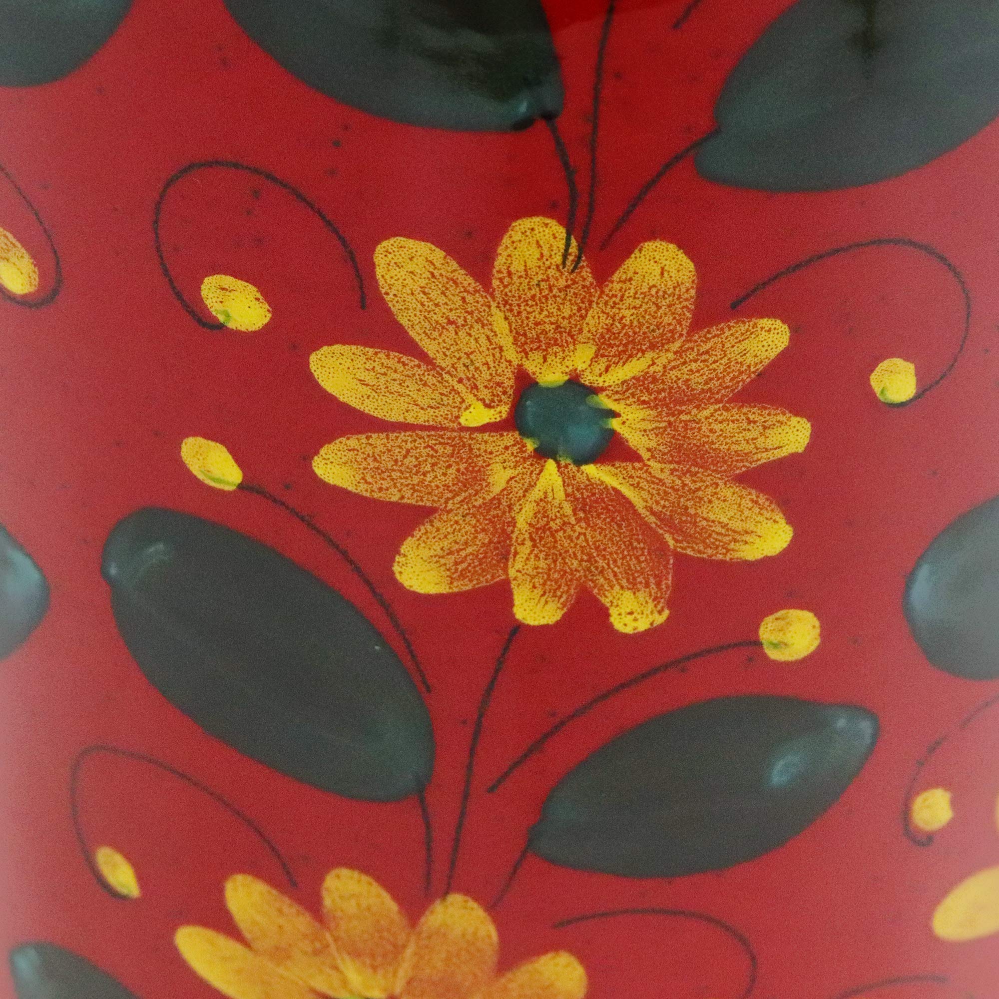 Amazon｜【イタリア製 マヨルカ焼 傘立て】レッド・花柄 Ф23×H45cm 