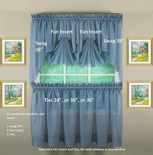 Vista 627 de Today's Curtain - Cortina Emelia de gasa original, panel de 84 pulgadas, negro, 60 pulgadas de ancho x 84 pulgadas de largo