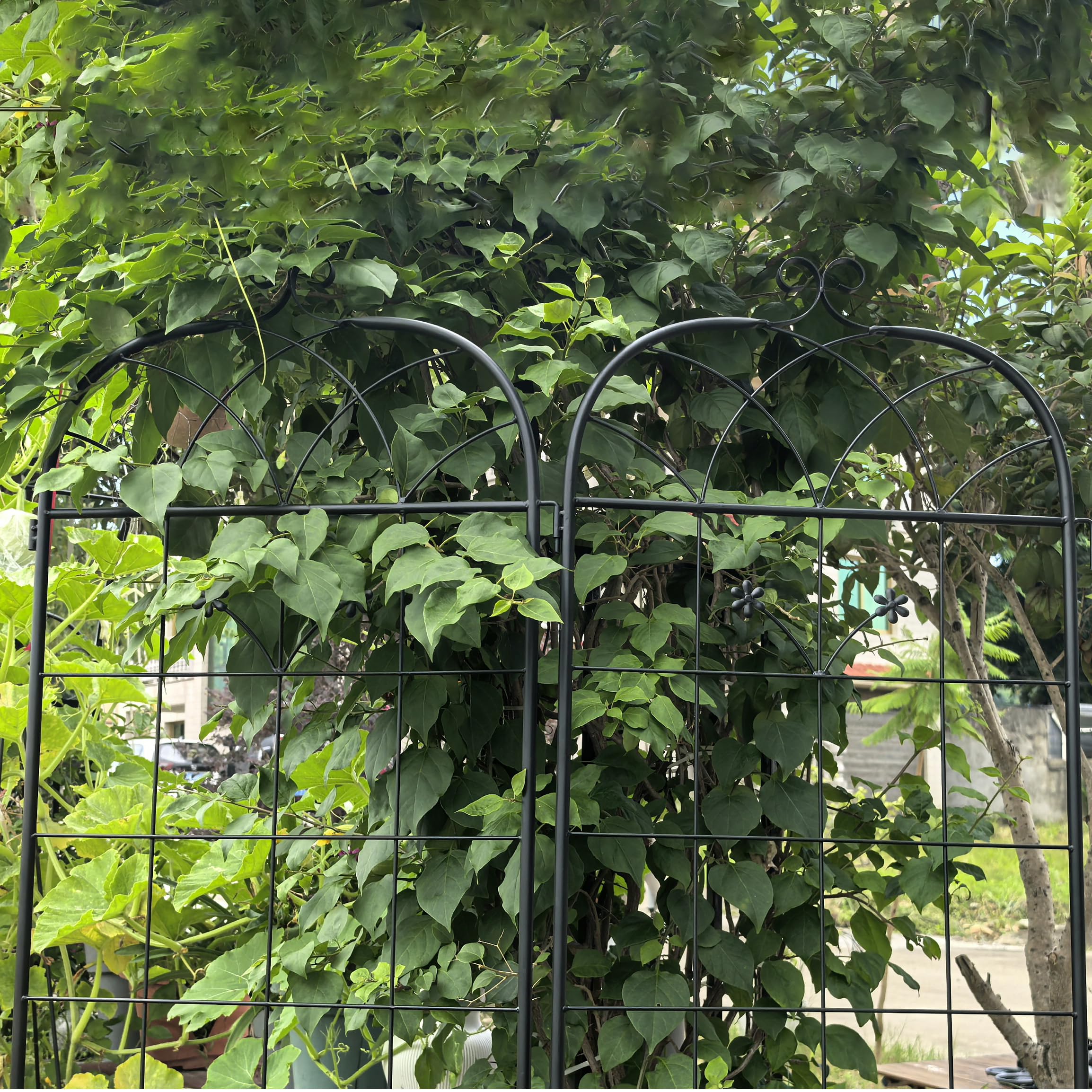 vutizal Metalowa kratka na rośliny pnące, 180 cm wysokości, 2 sztuki, pergola na róże i bluszcz, pomoc dla roślin doniczkowych, ochrona przed wzrokiem na taras i balkon
