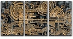 wall26 Canvas Print Wall Art Set Electronic PC Motherboard Circuit Collage Abstract Technology Digital Art Modern Art Alternative Urban Shapes for Living Room, Bedroom, Office - 16