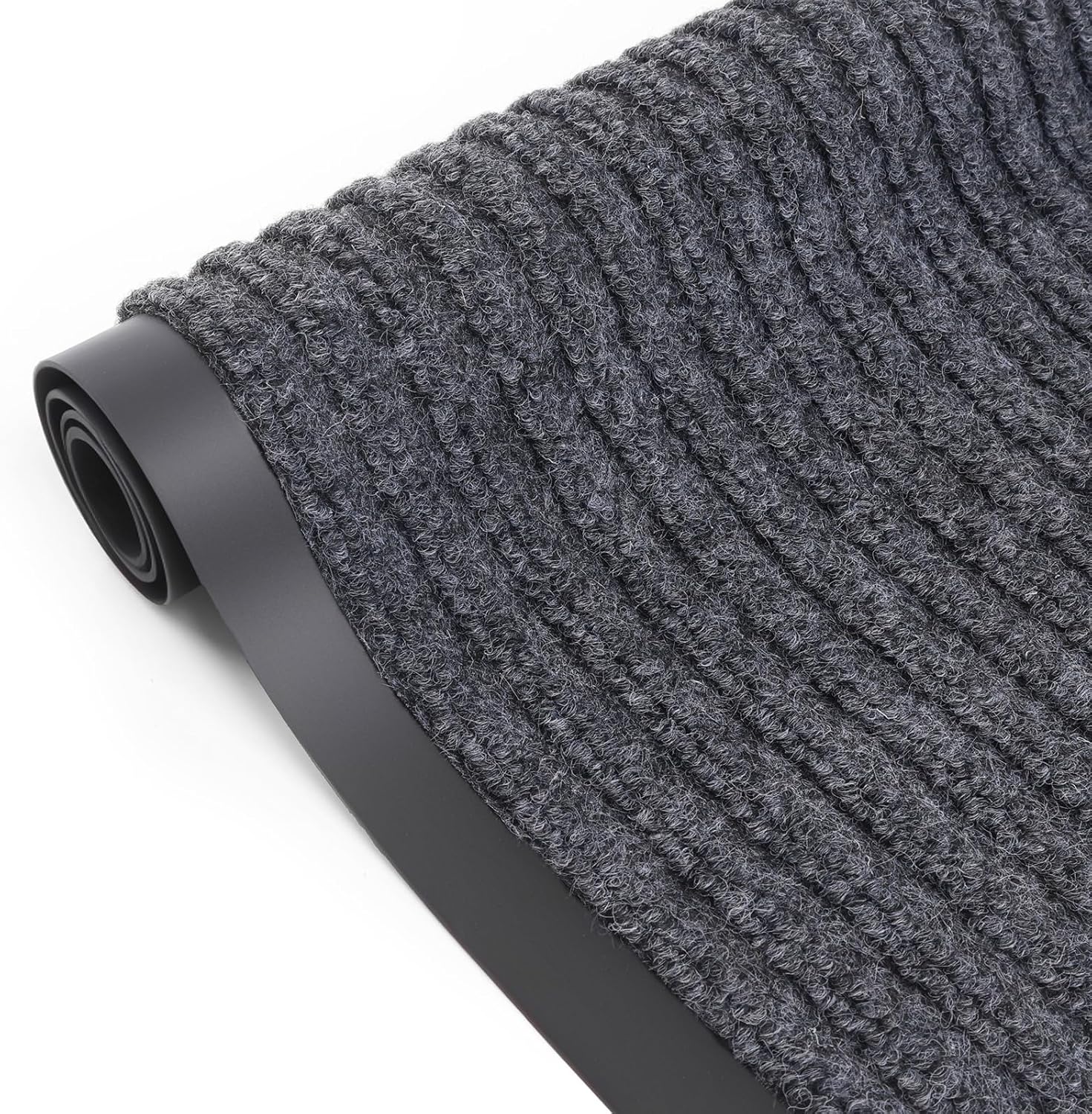 3' x 5' Front Door Mat Heavy-Duty Commercial DoorRug for Indoor/Outdoor Entryways,Non Slip Rubber Backing Low Profile for Entrance Home Office,Patio & Garage,Gray