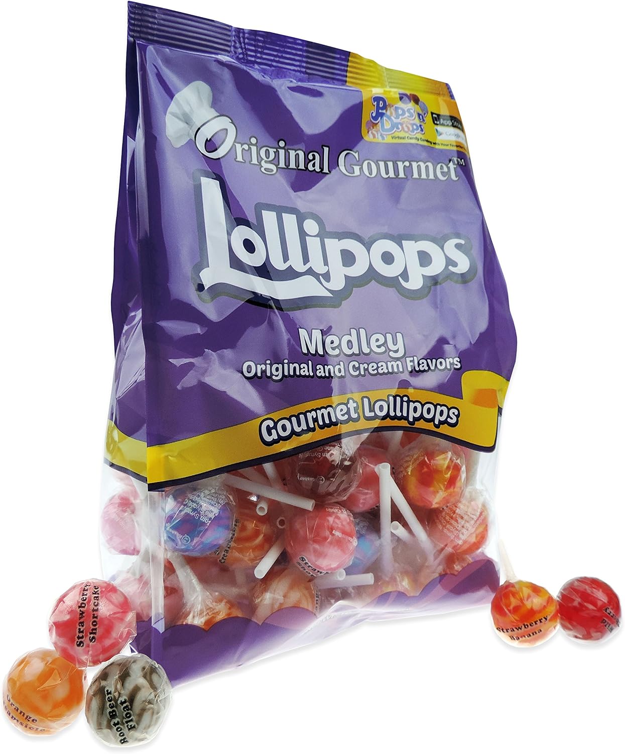 Original Gourmet Lollipops, Medley of Mini Lollipops, 50 Count (Pack of